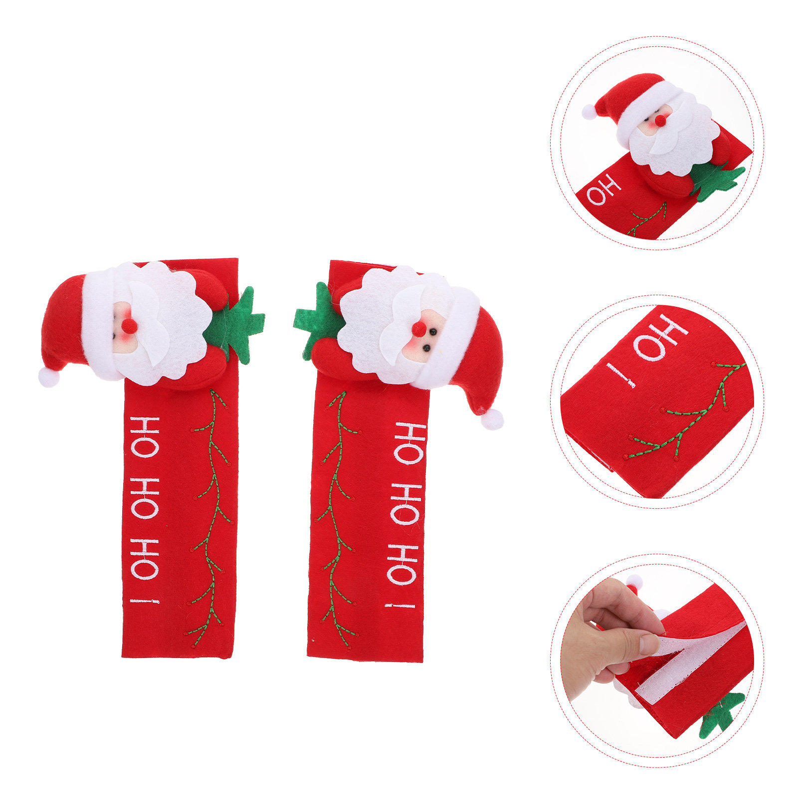 Kitchen Appliances For.Xmas - 2Pcs Refrigerator Handle Cover Xmas Red