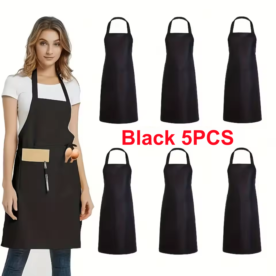 Kitchen Appliances Hobart - 5PCS Fashionable High-end Black Large Pocket