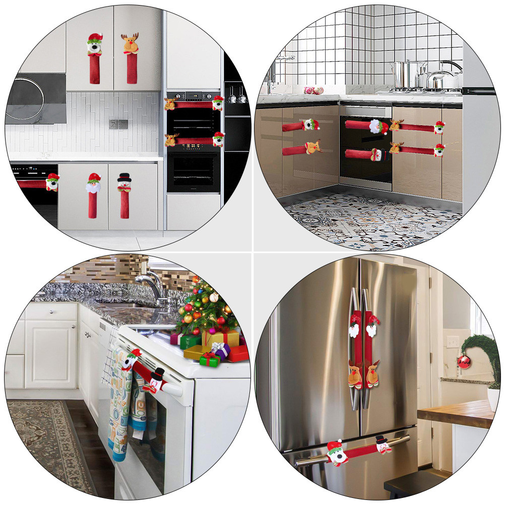 8Pcs Xmas Fridge Handle Covers - Kitchen Appliances For.Xmas review and price