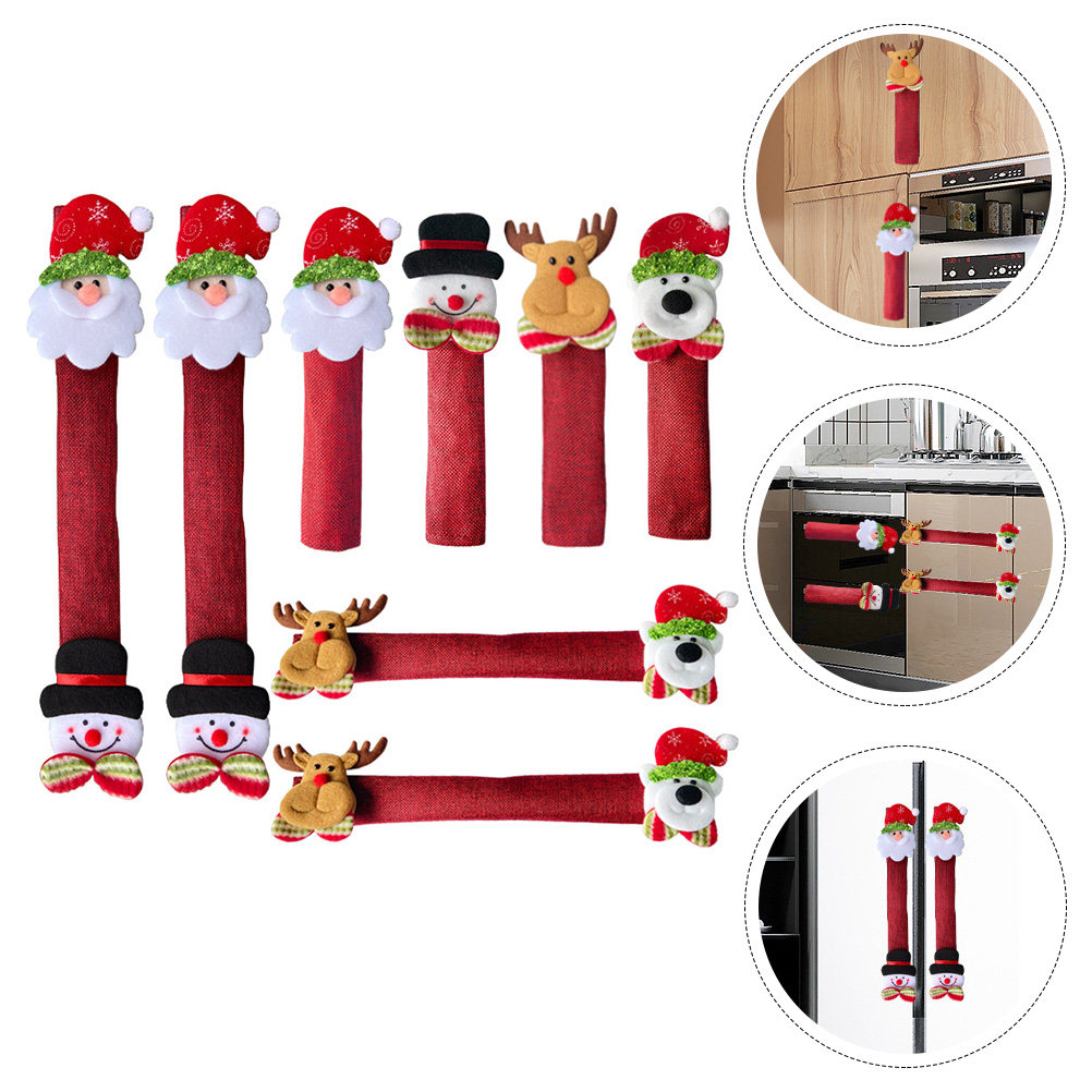 8Pcs Xmas Fridge Handle Covers - Kitchen Appliances For.Xmas review and price