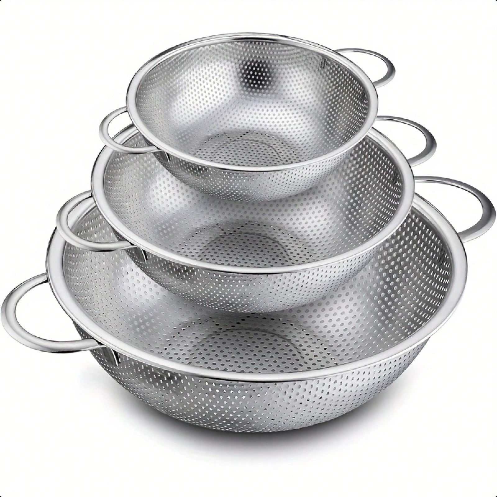 3pcs Stainless Steel Colander  - Kitchen Appliances Essentials review and price