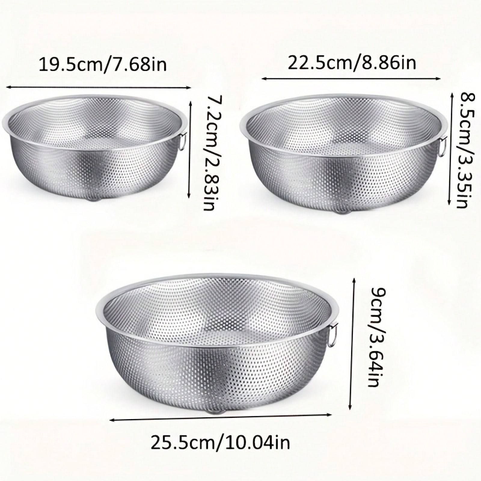 3pcs Stainless Steel Colander  - Kitchen Appliances Essentials review and price