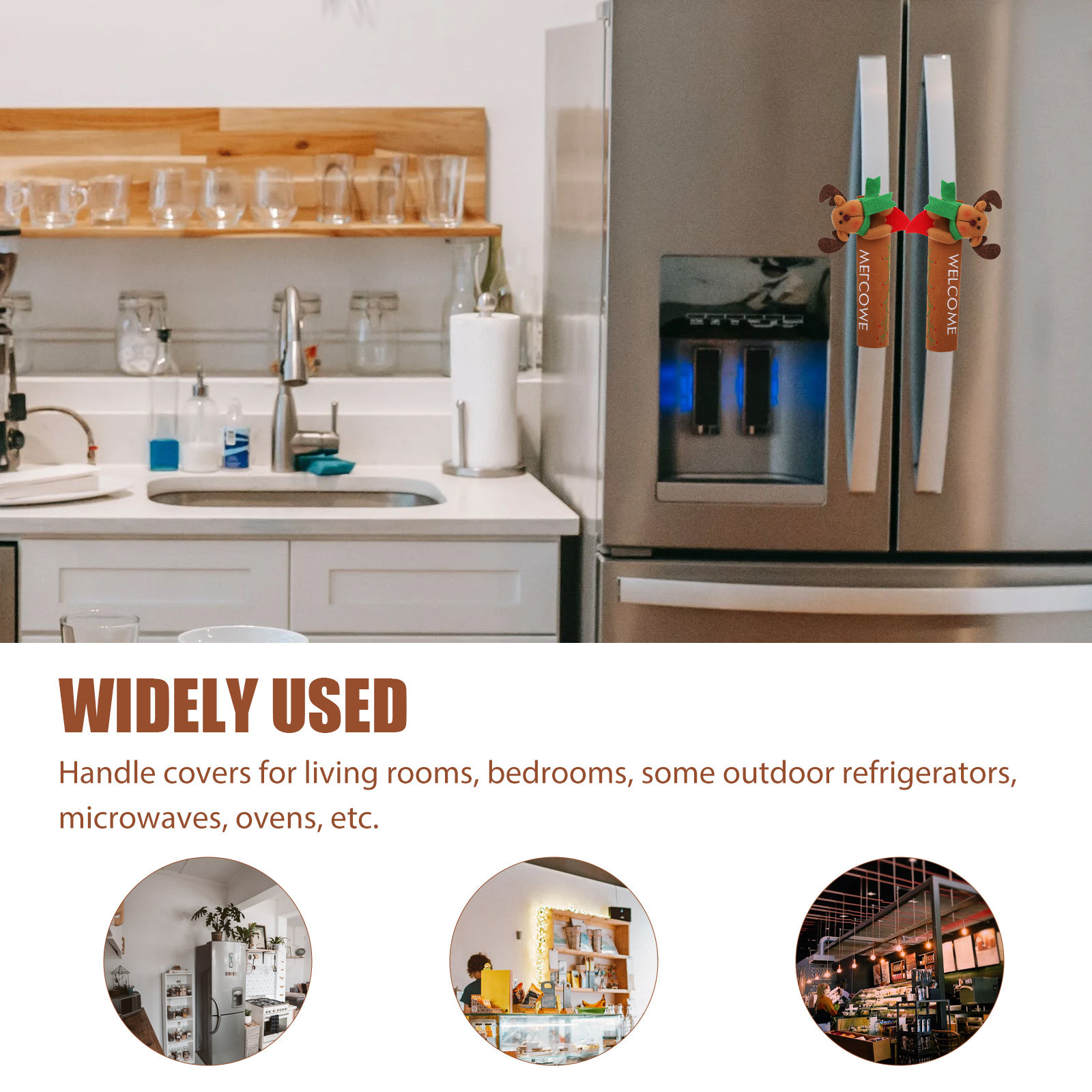 2Pcs Festive Fridge Handle Cov - Kitchen Appliances For.Xmas review and price