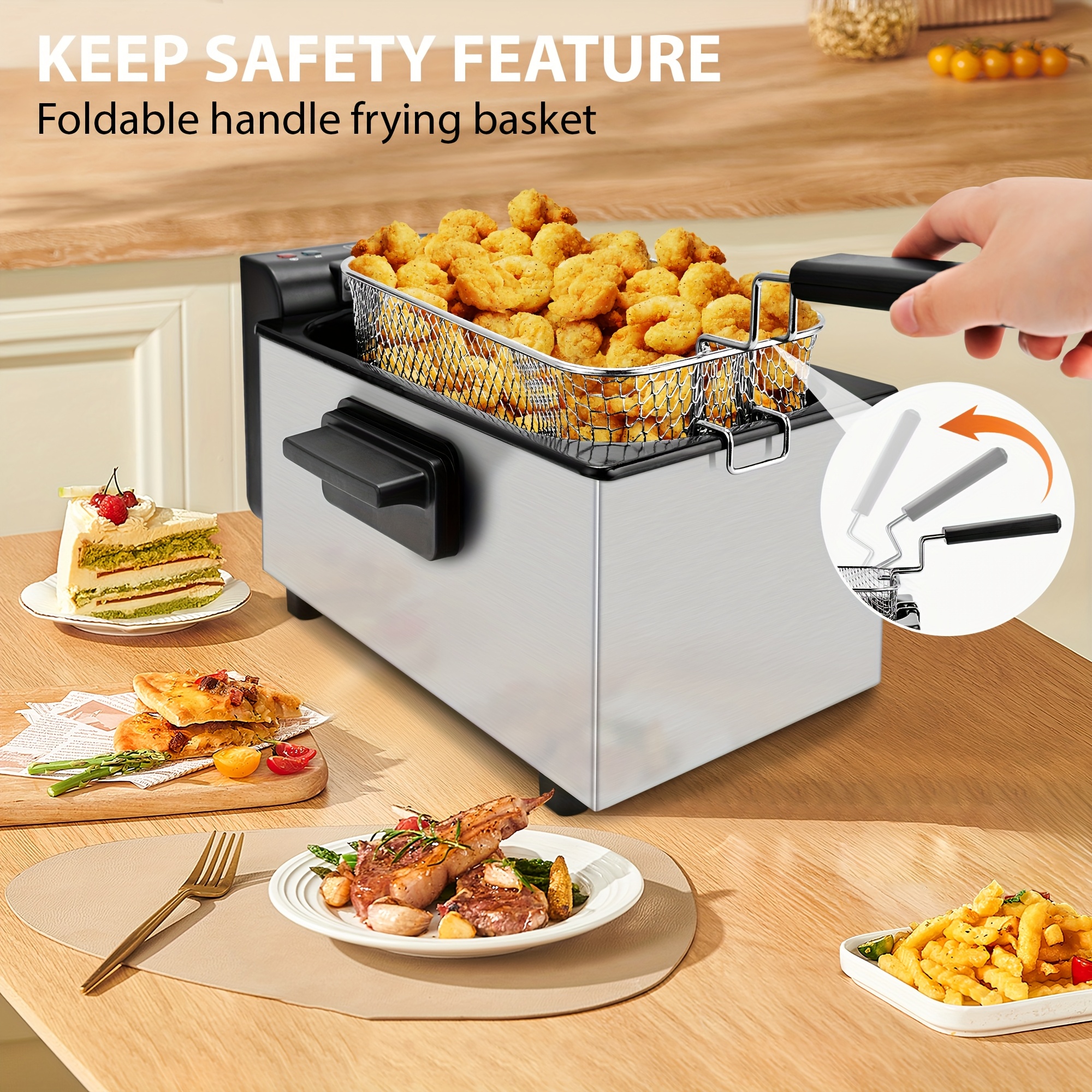 usSUSTEAS Household Deep Fryer - Kitchen Appliances Essentials review and price